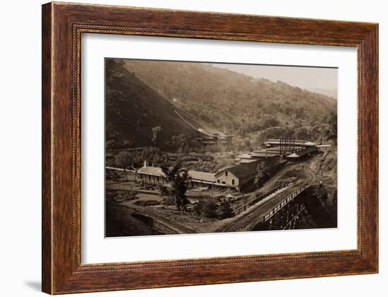 Smelting Works, New Almaden, Santa Clara, California, 1863-Carleton Watkins-Framed Art Print