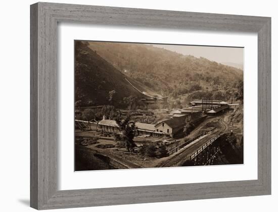 Smelting Works, New Almaden, Santa Clara, California, 1863-Carleton Watkins-Framed Art Print