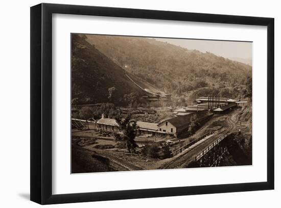 Smelting Works, New Almaden, Santa Clara, California, 1863-Carleton Watkins-Framed Art Print