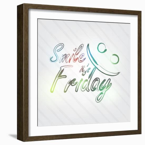 Smile it's Friday Typography-maxmitzu-Framed Art Print