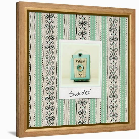 Smile Polaroid-Vicki Dvorak-Framed Stretched Canvas