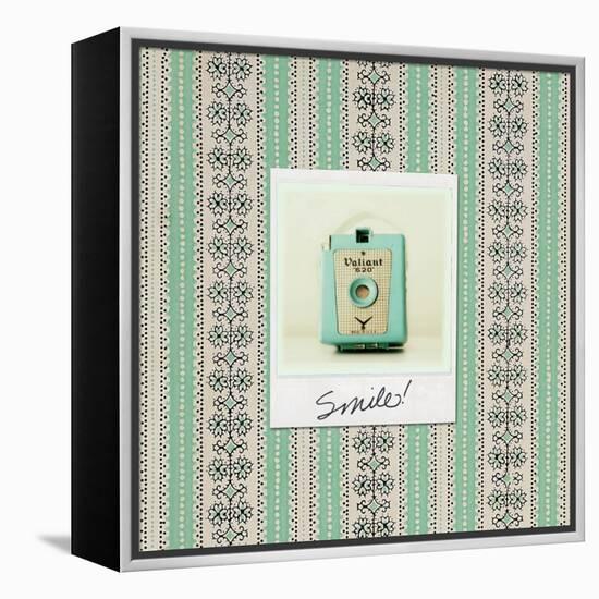 Smile Polaroid-Vicki Dvorak-Framed Stretched Canvas