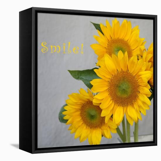 Smile: Sunflower Bouquet-Nicole Katano-Framed Stretched Canvas