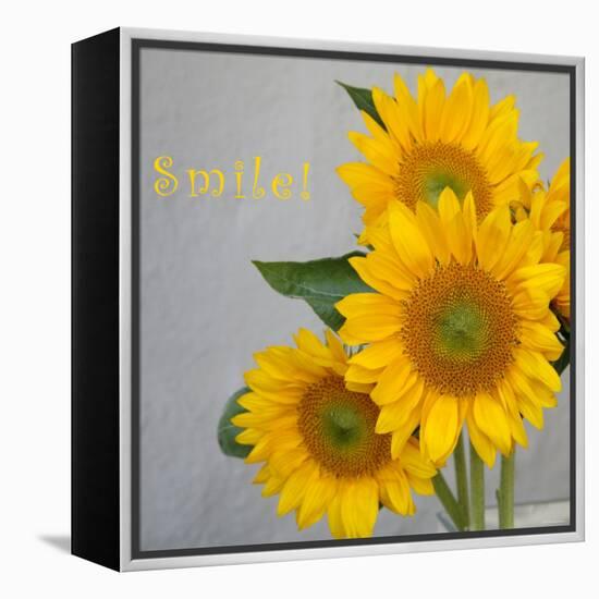Smile: Sunflower Bouquet-Nicole Katano-Framed Stretched Canvas