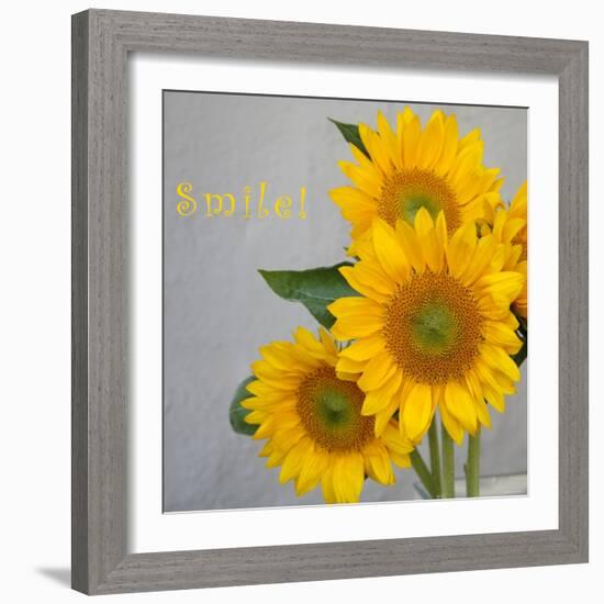 Smile: Sunflower Bouquet-Nicole Katano-Framed Photo