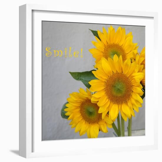 Smile: Sunflower Bouquet-Nicole Katano-Framed Photo