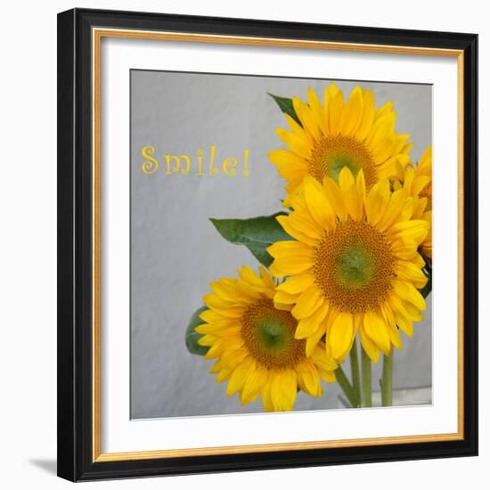 Smile: Sunflower Bouquet-Nicole Katano-Framed Photo