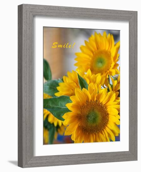 Smile: Sunny Sunflower-Nicole Katano-Framed Photo