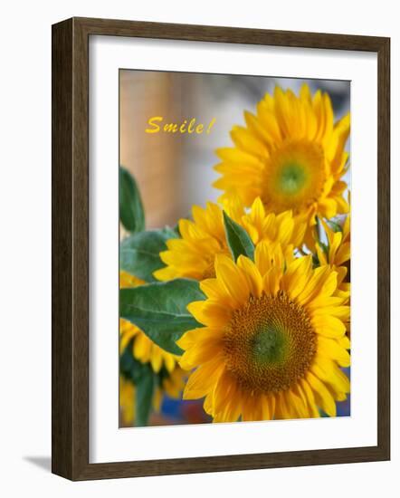 Smile: Sunny Sunflower-Nicole Katano-Framed Photo