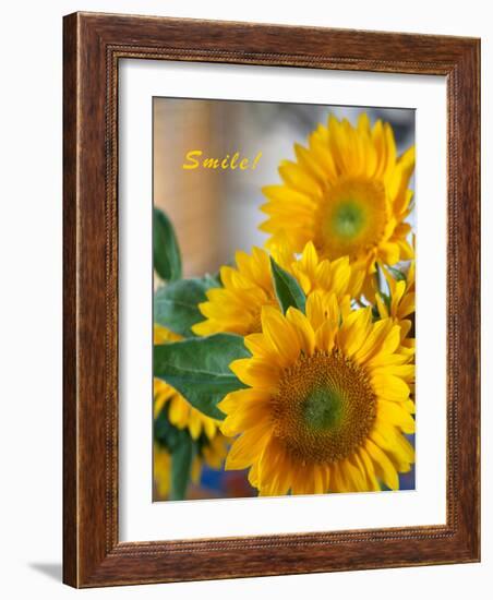 Smile: Sunny Sunflower-Nicole Katano-Framed Photo