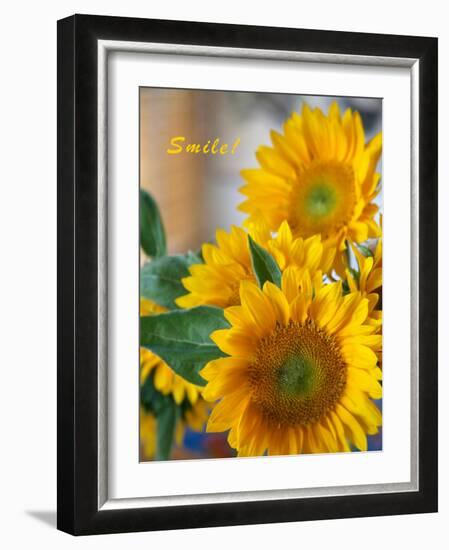 Smile: Sunny Sunflower-Nicole Katano-Framed Photo