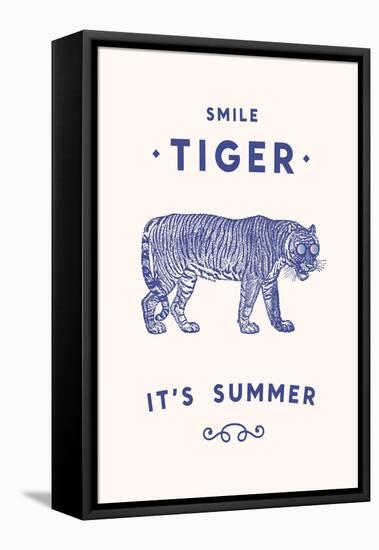 Smile Tiger, 2020 (Digital)-Florent Bodart-Framed Premier Image Canvas
