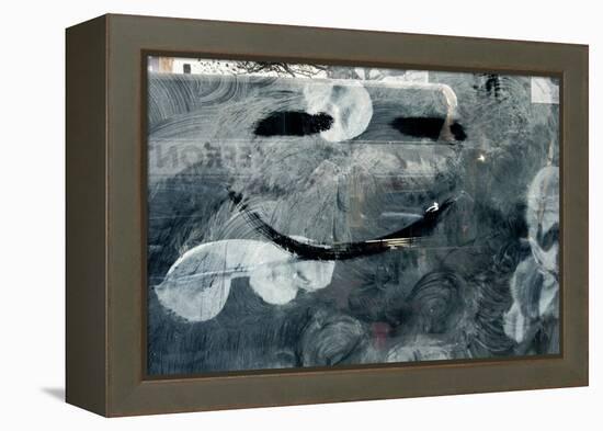 Smiley Face on Frosted Window NYC-null-Framed Stretched Canvas