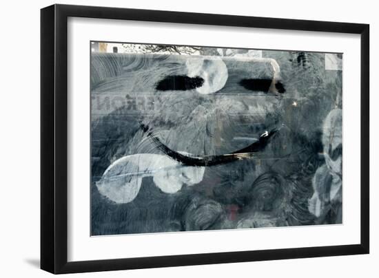 Smiley Face on Frosted Window NYC-null-Framed Photo