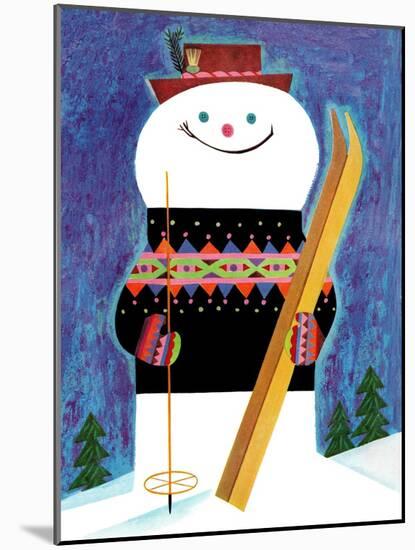 Smiley Snowman - Jack and Jill, January 1957-Jack Weaver-Mounted Giclee Print