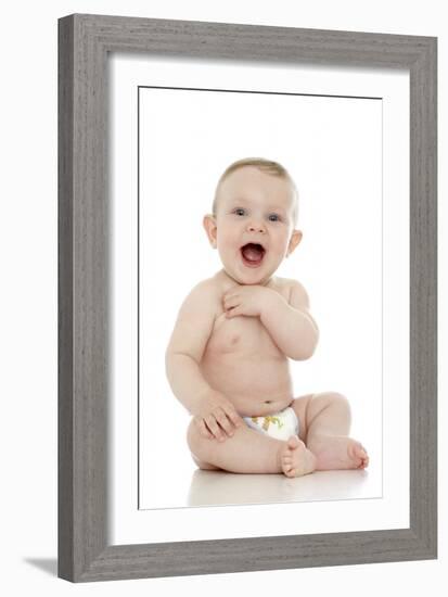 Smiling Baby Boy-Ruth Jenkinson-Framed Photographic Print