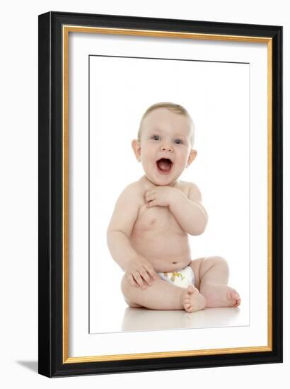 Smiling Baby Boy-Ruth Jenkinson-Framed Photographic Print