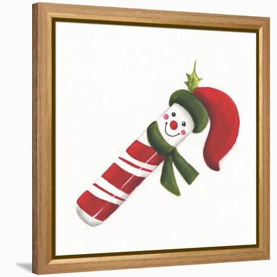 Smiling Candy Cane-Beverly Johnston-Framed Premier Image Canvas