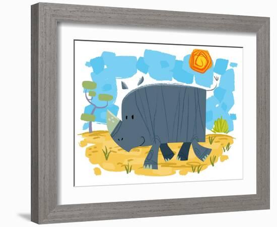 Smiling rhinoceros-Harry Briggs-Framed Giclee Print