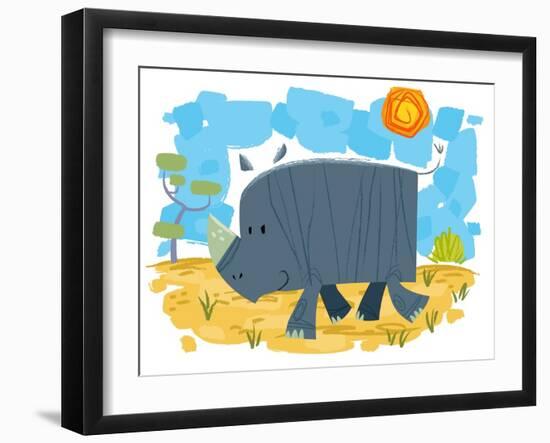 Smiling rhinoceros-Harry Briggs-Framed Giclee Print