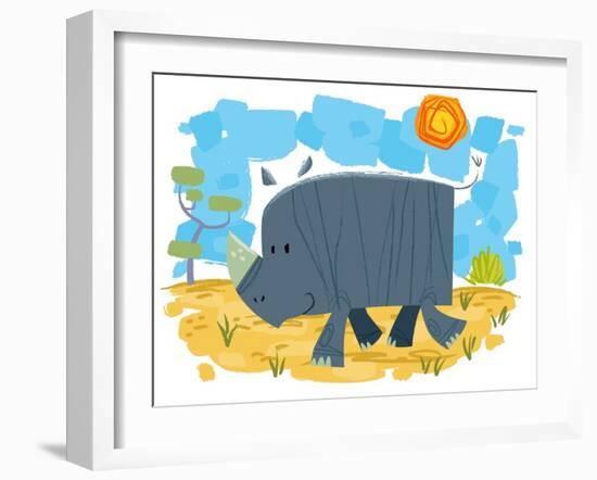 Smiling rhinoceros-Harry Briggs-Framed Giclee Print