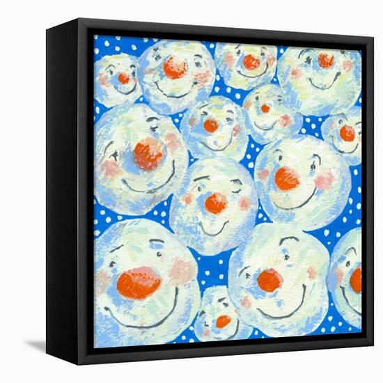 Smiling Snowballs, 2011-David Cooke-Framed Premier Image Canvas