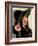 Smiling teenage girl in black hat-Charles Bowman-Framed Photographic Print