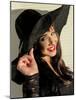 Smiling teenage girl in black hat-Charles Bowman-Mounted Photographic Print