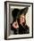 Smiling teenage girl in black hat-Charles Bowman-Framed Photographic Print