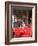 Smiling vendor in booth, Covered Bridge Festival, Mansfield, Indiana, USA-Anna Miller-Framed Photographic Print