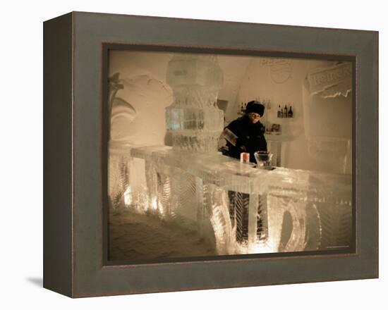 Smirnoff Ice Bar, Ice Hotel, Quebec, Quebec, Canada-Alison Wright-Framed Premier Image Canvas