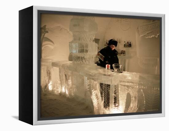Smirnoff Ice Bar, Ice Hotel, Quebec, Quebec, Canada-Alison Wright-Framed Premier Image Canvas