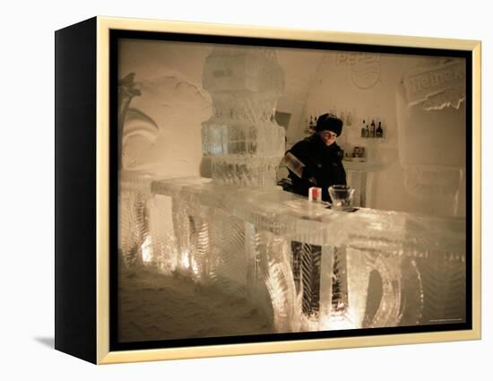 Smirnoff Ice Bar, Ice Hotel, Quebec, Quebec, Canada-Alison Wright-Framed Premier Image Canvas