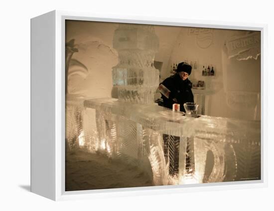 Smirnoff Ice Bar, Ice Hotel, Quebec, Quebec, Canada-Alison Wright-Framed Premier Image Canvas