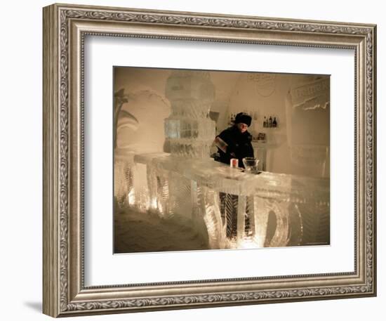 Smirnoff Ice Bar, Ice Hotel, Quebec, Quebec, Canada-Alison Wright-Framed Photographic Print