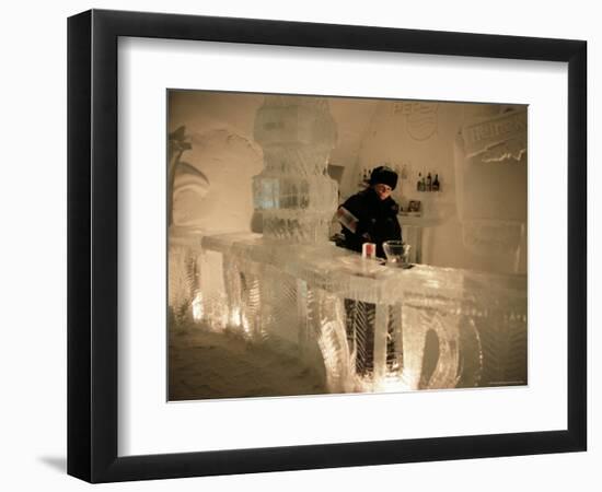 Smirnoff Ice Bar, Ice Hotel, Quebec, Quebec, Canada-Alison Wright-Framed Photographic Print