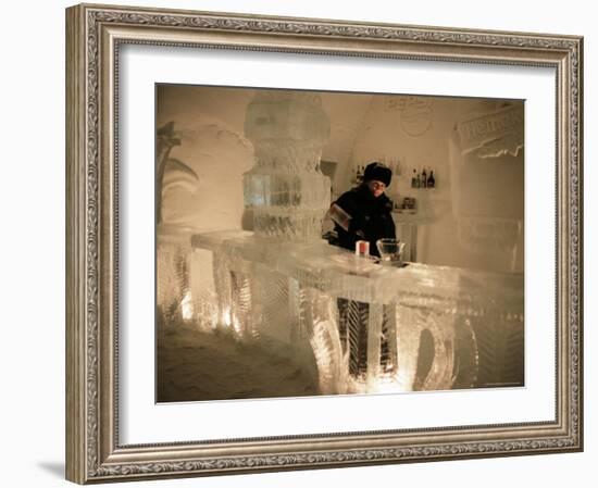 Smirnoff Ice Bar, Ice Hotel, Quebec, Quebec, Canada-Alison Wright-Framed Photographic Print