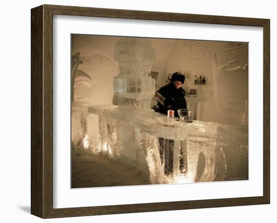 Smirnoff Ice Bar, Ice Hotel, Quebec, Quebec, Canada-Alison Wright-Framed Photographic Print