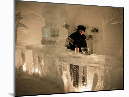 Smirnoff Ice Bar, Ice Hotel, Quebec, Quebec, Canada-Alison Wright-Mounted Photographic Print