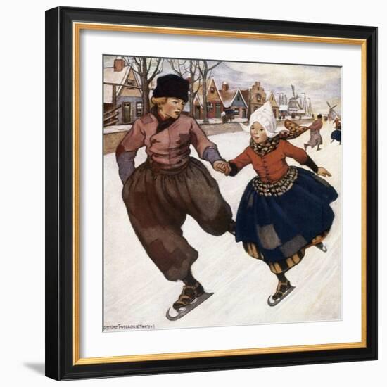 Smith: Silver Skates-Jessie Willcox-Smith-Framed Giclee Print