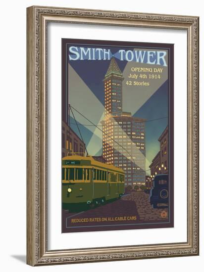 Smith Tower, Seattle, Washington-Lantern Press-Framed Art Print