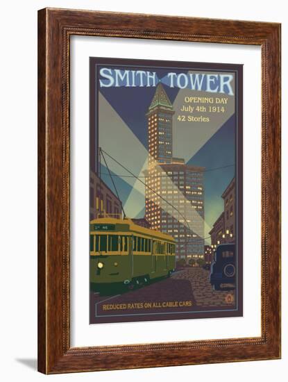 Smith Tower, Seattle, Washington-Lantern Press-Framed Art Print