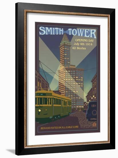 Smith Tower, Seattle, Washington-Lantern Press-Framed Art Print