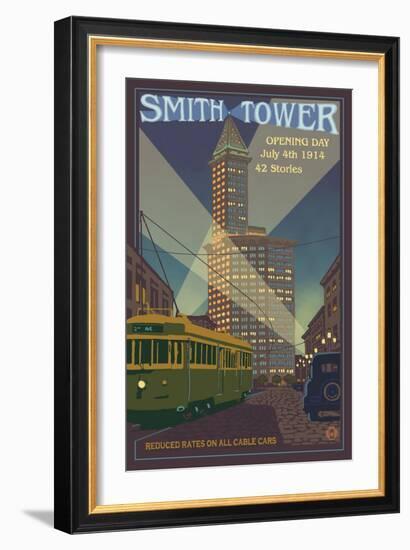 Smith Tower, Seattle, Washington-Lantern Press-Framed Art Print