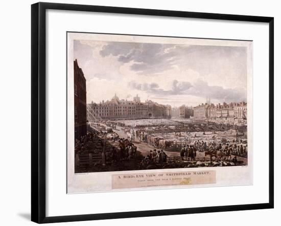 Smithfield Market, London, 1811-Thomas Rowlandson-Framed Giclee Print