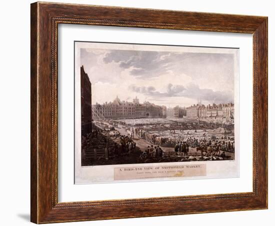 Smithfield Market, London, 1811-Thomas Rowlandson-Framed Giclee Print