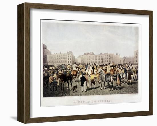Smithfield Market, London, C1840-Frederick Christian Lewis-Framed Giclee Print