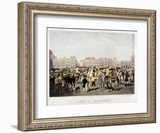 Smithfield Market, London, C1840-Frederick Christian Lewis-Framed Giclee Print