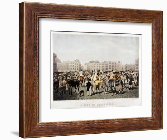 Smithfield Market, London, C1840-Frederick Christian Lewis-Framed Giclee Print