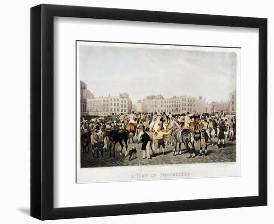 Smithfield Market, London, C1840-Frederick Christian Lewis-Framed Giclee Print